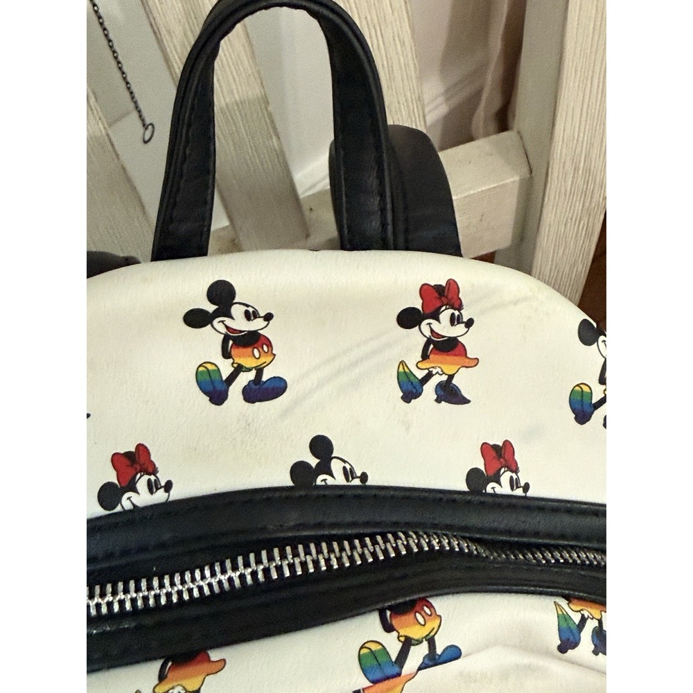Disney Mickey Minnie Rainbow Pride Loungefly Backpack See Pics - Picture 4 of 12